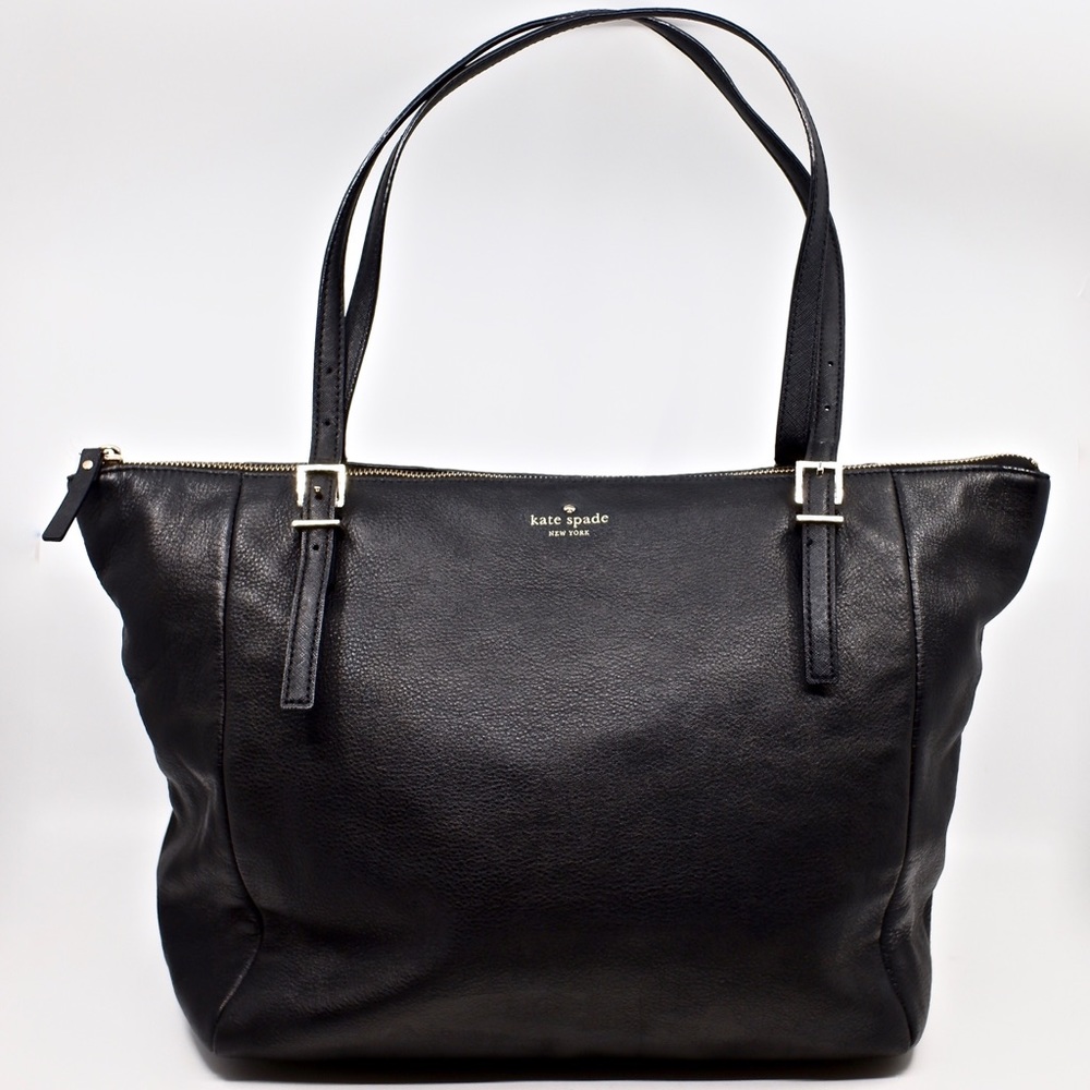 KATE SPADE~emma maya lane~LARGE BLACK LEATHER SHOULDER BAG